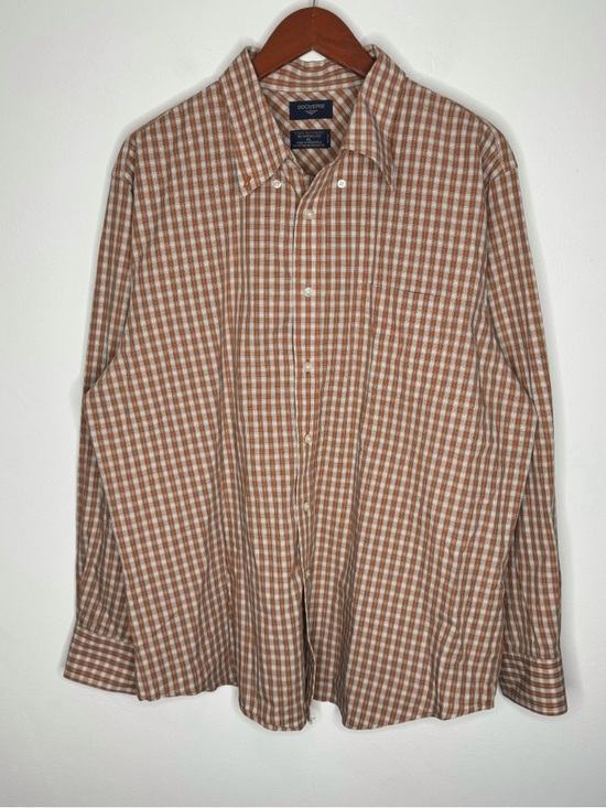 Dockers Other - Dockers XL Stain Defender No Wrinkles Brown Plaid Button-Up Shirt | Classic Fit